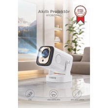Torima Projeksiyon Cihazı Taşınabilir Ev Sineması Android Akıllı Projektör HY260 Pro Mini Beyaz