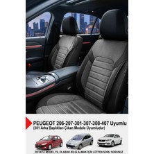 Gm Design Alcantara Serisi Lüks Oto Koltuk Kılıfı - (Peugeot 206-207-208-306-307-407- Uyumlu)