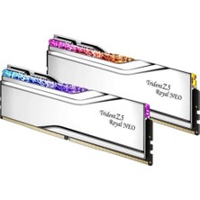 GSkill Gskıll 64GB (2x 32GB) Ddr5 6000MHZ CL26 Rgb Dual Kıt Pc Ram / Trıdent Z5 Royal Royal Neo Sılver F5-6000J2636H32GX2-TR5NS