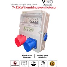MTSevcharger 22KW + 7.4kw Vıko Panasonic Kombinasyon Kutusu 5X32A + 3X32A + 220V Kaçak Akım Röleli Tesla Togg Uyumlu