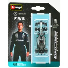 Bburago Formula Racing Mercedes-Amg F1 W16 George Russell #63 1:64 Model Araç