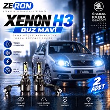 OtoÇizgi Skoda Fabia  Xenon H3 Buz Mavi LED Far Ampulü 12V 2 Adet Yüksek Aydınlatma Kolay Montaj