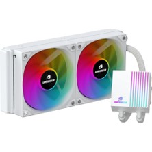 Gamebooster Prıme P240W Rainbow Fanlı LGA1700/AM5 Uyumlu 240MM Fan Cpu Sıvı Soğutucu (Beyaz)