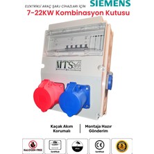 MTSevcharger 22KW + 7.4kw Siemens Tip A Kaçak Akım Röleli Kombinasyon Kutusu 5X32A + 3X32A + 220V  Tesla Togg Uyumlu