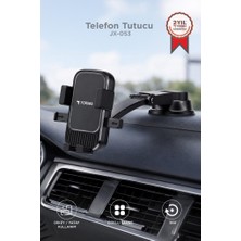 Torima Telefon Tutucu 360 Derece Dönebilen Vantuzlu Araç İçi Oto Aksesuarları JX053 Siyah