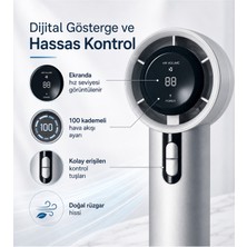 Hiltech 100 Kademeli Dijital Göstergeli Şarjlı El Tipi Fan Taşınabilir Mini Masaüstü Fan