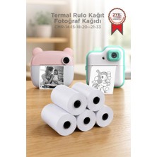 Torima Termal Rulo Kağıt Yapışkanlı Etiket Sticker Tüm Mini Makinalarla Uyumlu 1 Paket (5 Adet) Beyaz