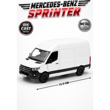 Giffy Oyuncak Metal 1:48 Mercedes-Benz Sprinter Panelvan Model Araba 12,5 cm Çek Bırak Ön ve Arka Kapıları Açılır Koleksiyonluk Hediyelik Oyuncak