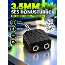 3.5mm Ses Çoğaltıcı Adaptör Tek Giriş 2 Çıkış Kulaklık Mikrofon Ses Dönüştürücü