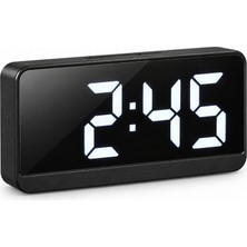 CoverZone LED Dijital Masa Saati, Çalar Saat, Sıcaklık ve Tarih Göstergeli, USB ve 3 Aaa Pil Destekli, Snooze, 12/24 Saat, Parlaklık Ayarlı Siyah Masaüstü Saat, GH8009