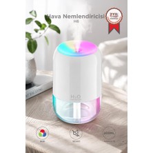 Humidifier Torima Hava Nemlendirici Buhar Makinesi Ve Aroma Difüzörü 200ml Ultrasonik Renkli H6 Beyaz