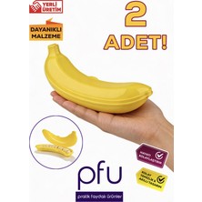PFU Pratik Faydalı Ürünler Ikili Muz Saklama Kabı | 2 Adet Muz Şekilli Saklama Kabı | Muz Koruyucu Kap - 500 ml