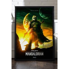 Duvarda Mandalorian Siyah Ahşap Çerçeveli Poster, Film Duvar Tablosu