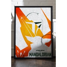 Star Wars The Mandalorian Siyah Ahşap Çerçeveli Poster, Film Duvar Tablosu