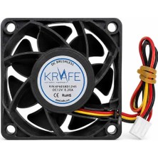 Krafe KF6038D12HS 12VOLT 60X60X38MM Soğutma Fanı 3 Kablolu