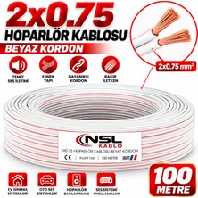 Poke 2x0.75 Hoparlör Kablosu Beyaz Kordon 100MT Nsl