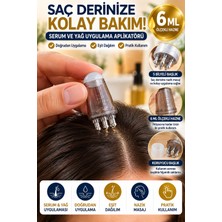 Open City Saç Derisi Masaj Aleti 6 ml Serum Yağ Uygulama Aplikatörü 5 Bilyeli Ölçekli Bakım ve Uygulama Aparat