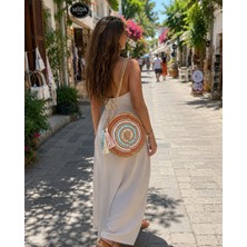 Belirtilmemiş Camel Mini Cepli El Örgüsü Hasır Çanta