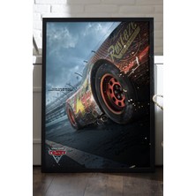 Cars Siyah Ahşap Çerçeveli Poster, Film Duvar Tablosu
