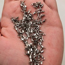 125+ Adet 6x3 mm Bağlantı Sıkıştırma Nikel Kaplama Ip Bağlantı Aparatı Deri Kapama Takı Malzemesi
