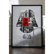 Star Wars Siyah Ahşap Çerçeveli Poster, Film Duvar Tablosu