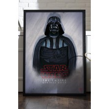 Star Wars Darth Wader Siyah Ahşap Çerçeveli Poster, Film Duvar Tablosu