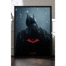 Duvarda Batman Kara Şövalye Siyah Ahşap Çerçeveli Poster, Dekoratif Film Duvar Tablosu