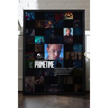 Duvarda Primetime Siyah Ahşap Çerçeveli Poster, Dekoratif Film Duvar Tablosu