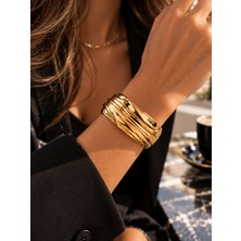 Adata Jewelry Vıp Luna Bold Kelepçe Bileklik Gold