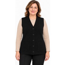 Mutlu City Kadın Orta Yaş ve Üzeri Çelik Örgü Anne Triko Yelek 1150