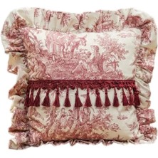 BRANDSMITHS Toilea Burgundy Ruffle Yastık