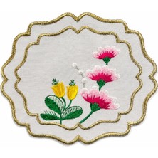 BRANDSMITHS Fleur Embroidered Kokteyl Peçetesi-White