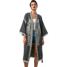 BRANDSMITHS Green-Black Elephant Kimono
