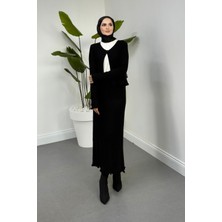 Merven Akyüz Lawanya Içlikli Triko Etek Takım Siyah