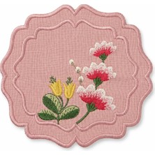 BRANDSMITHS Fleur Embroidered Kokteyl Peçetesi-Pink
