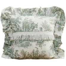 BRANDSMITHS Toile Verde Ruffle Yastık
