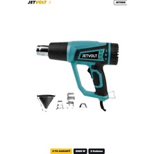 Jetvolt 2000W 2 Kademeli 4 Başlıklı Sıcak Hava Tabancası - Mavi