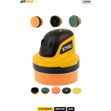 Jetvolt Şarjlı Mini Polisaj Makinesi 10 cm Parlatma Seti - Sarı