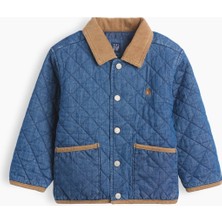 Gap Erkek Bebek Koyu Mavi Kapitone Denim Ceket