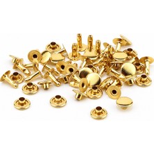 YF Store 7 mm Altın Sarı Metal Rivet 100 Takım