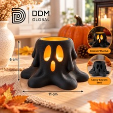 Ddm Global Hayalet Mumluk Dekoratif Mumluk – Cadılar Bayramı Dekoru – Halloween Mumluk – Siyah Dekoratif Mumluk – Ev Dekorasyonu
