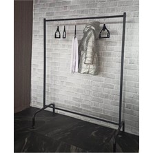 Marvielle 138 cm Siyah Metal Konfeksiyon Askısı Elbise Askılığı Ayaklı - Askılık