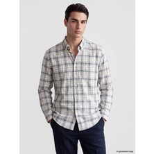 Lc Waikiki Yeni Sezon Ekru Regular Fit Ekose Erkek Gömlek