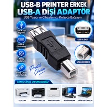 Usb-B Printer Erkek To Usb-A Dişi Adaptör USB Yazıcı Çevirici Adaptör USB Printer