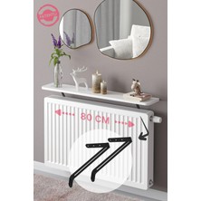 Marvielle Petek Üstü Uçan Raf 80 x 18 cm Beyaz Oval Kesim - Dresuar