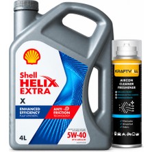 Shell Helix Extra x Motor Yağı 5W-40 4 Litre + Klima Bombası 200 ml