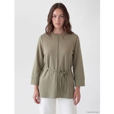Lc Waikiki Yeni Sezon Haki Soft Touch Kadın Sweatshirt Tunik