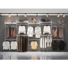 Marvielle Butik Rafı, Sistemi, Mağaza Raf Sistemi 305X200 cm - Askılık