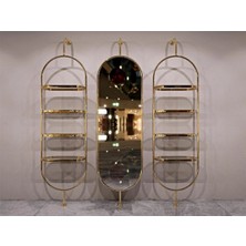 Marvielle Gold Kaplama 3lü Oval Sistemi Butik Rafı - Askılık