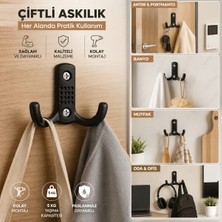 Marvielle Siyah Noktalı Metal Portmanto Askısı Duvar Dolap Elbise Askılığı 3 Adet - Askılık